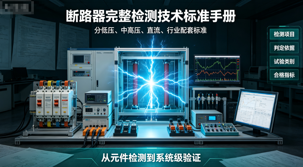 断路器完整检测技术标准手册（分低压、中高压、直流、行业配套标准，含项目判定依据、试验类别、合格指标）