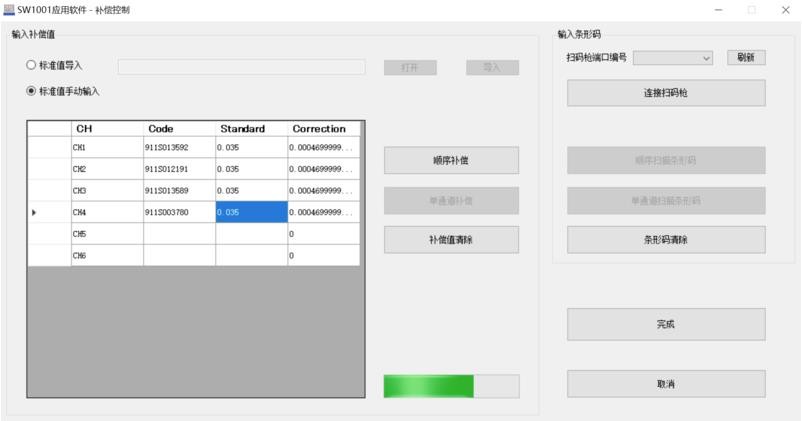 测试通道偏差补偿