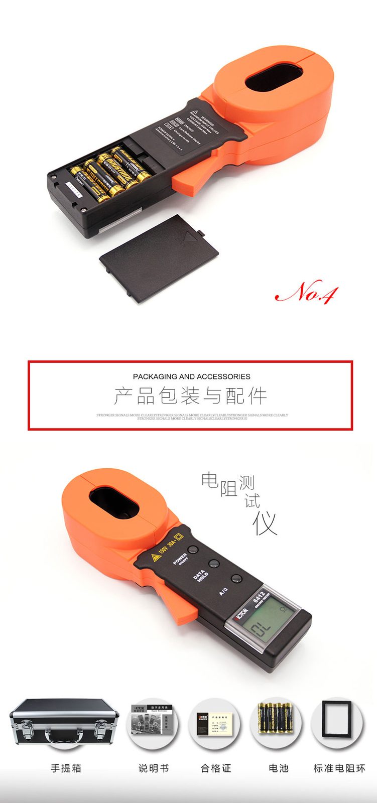 VICTOR 6411/6412钳形接地电阻测试仪
