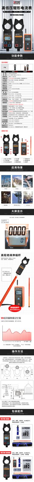 VICTOR 9000/9000B 高低压钳形电流表（2025款）