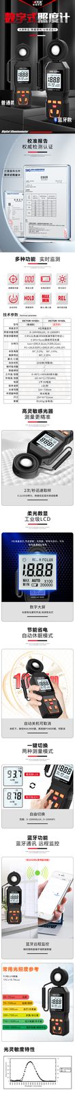 VICTOR 1010D+/1010DL(带蓝牙)数字式照度计