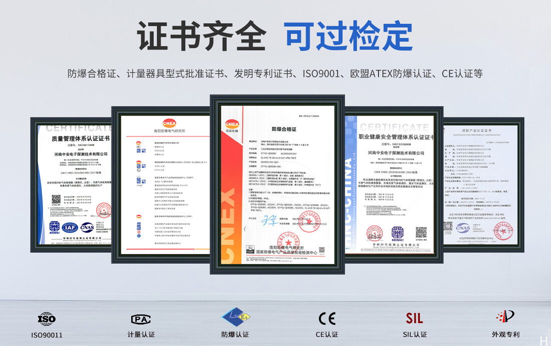 河南中安GTYQ-QD6390独立式无线气体探测报警器实拍_证书