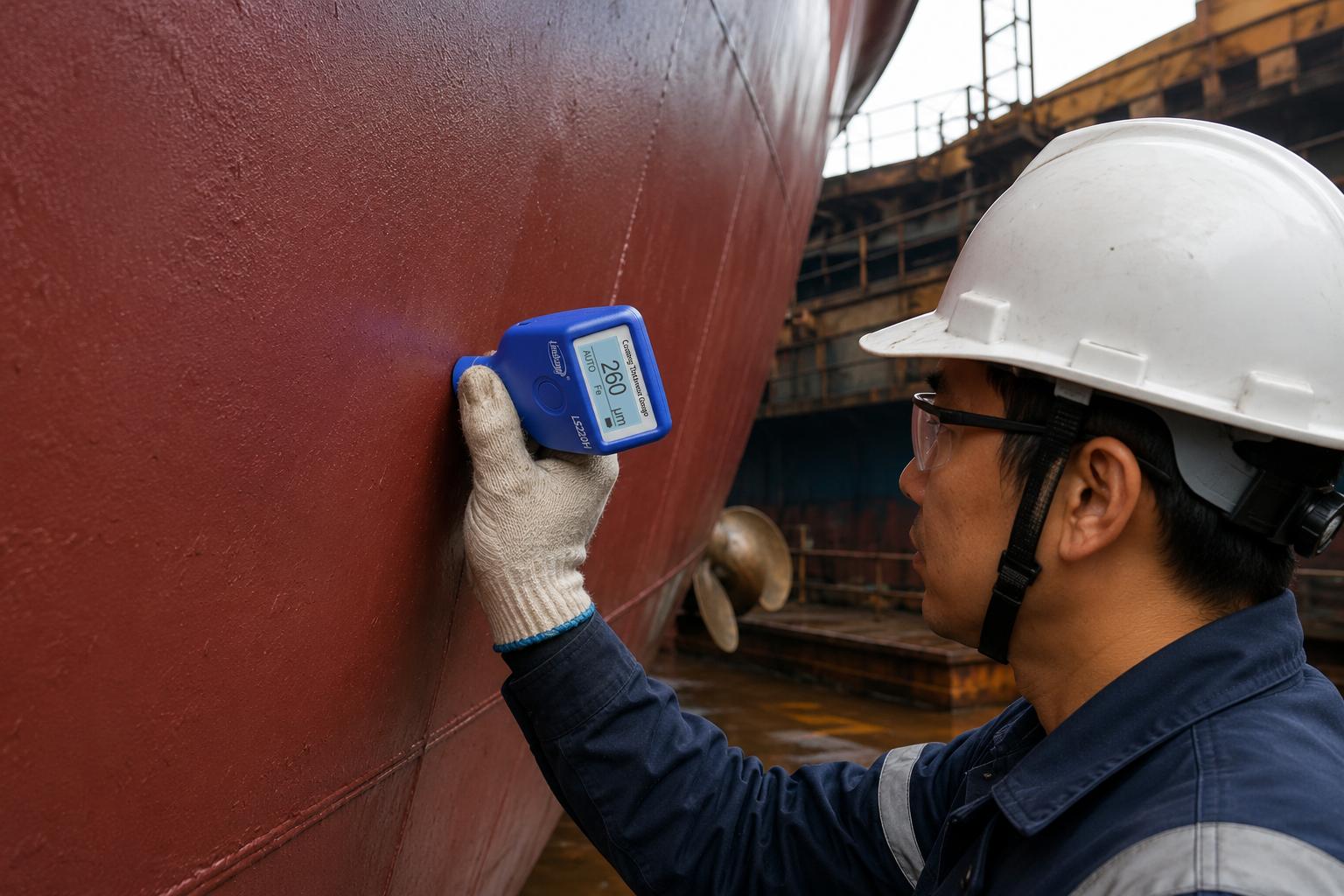 船舶涂层测厚仪选型和应用：船体、甲板与海工钢结构膜厚管理