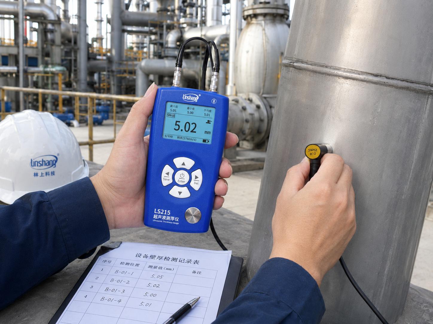 金属超声波测厚仪在管道、压力容器和板材质检中的应用方案