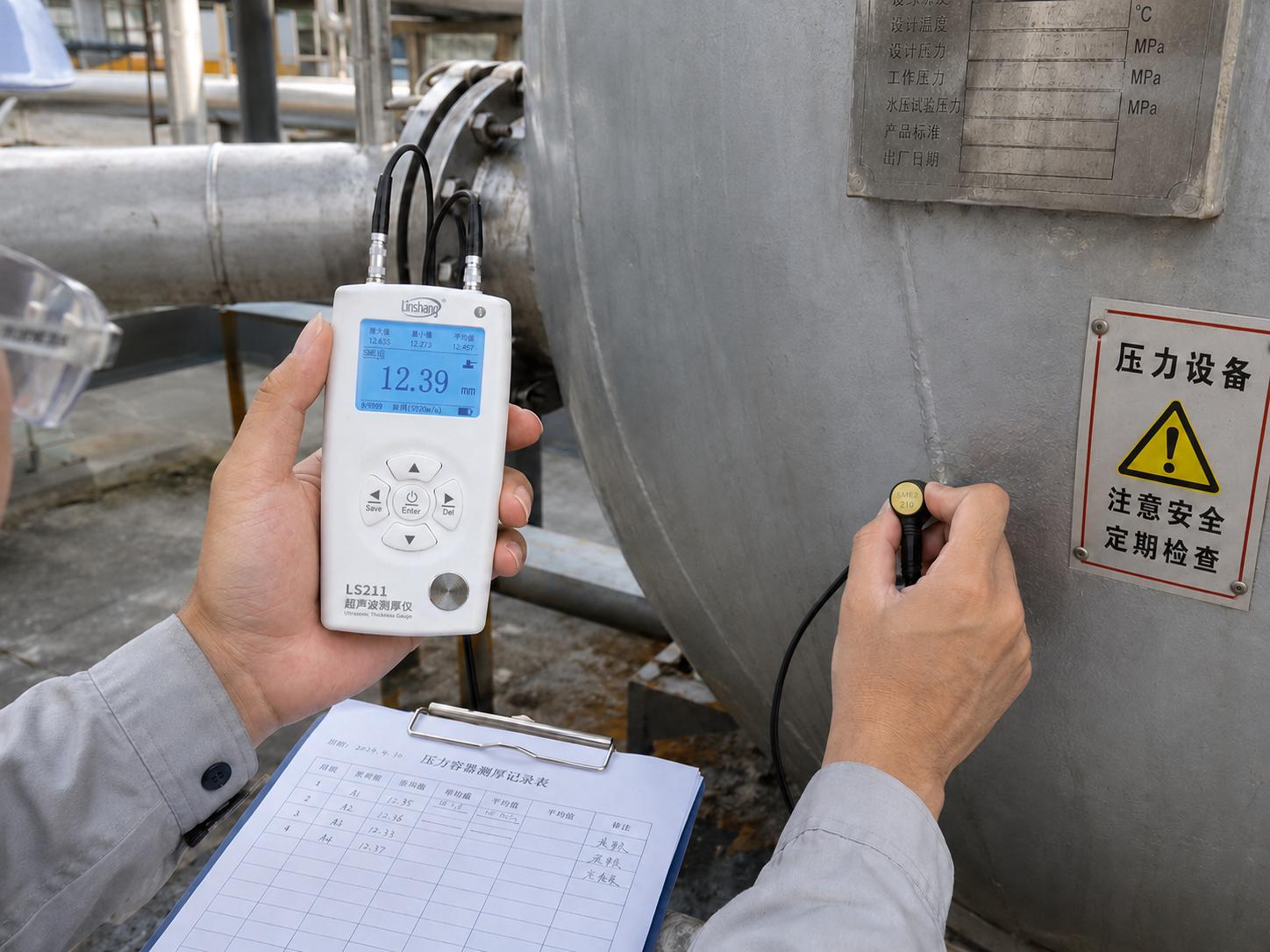 压力容器超声波测厚仪在在役容器壁厚检测中的应用方案