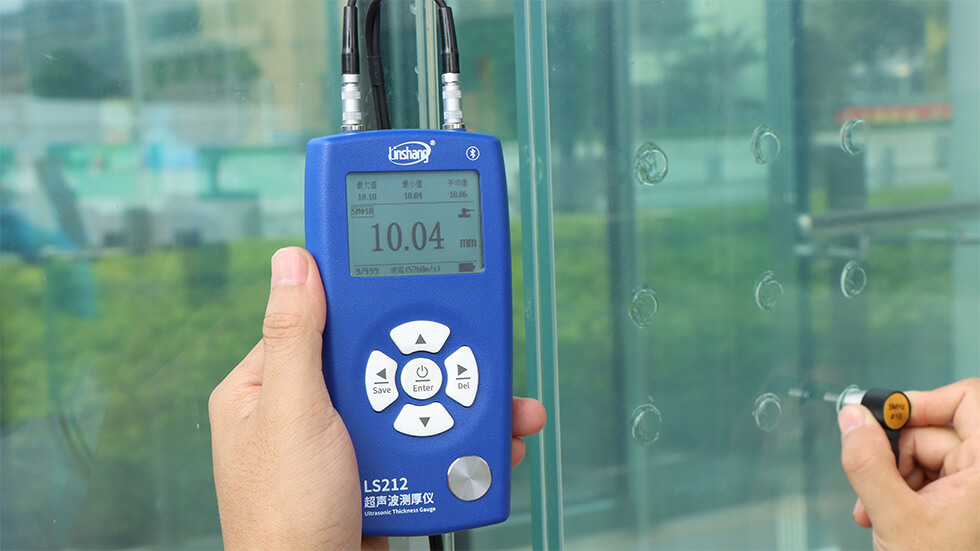 LS212超声波测厚仪测试玻璃