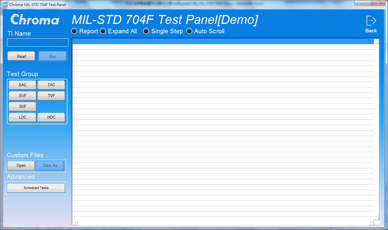 Chroma MIL-STD-704F Aerospace Test Softpanel